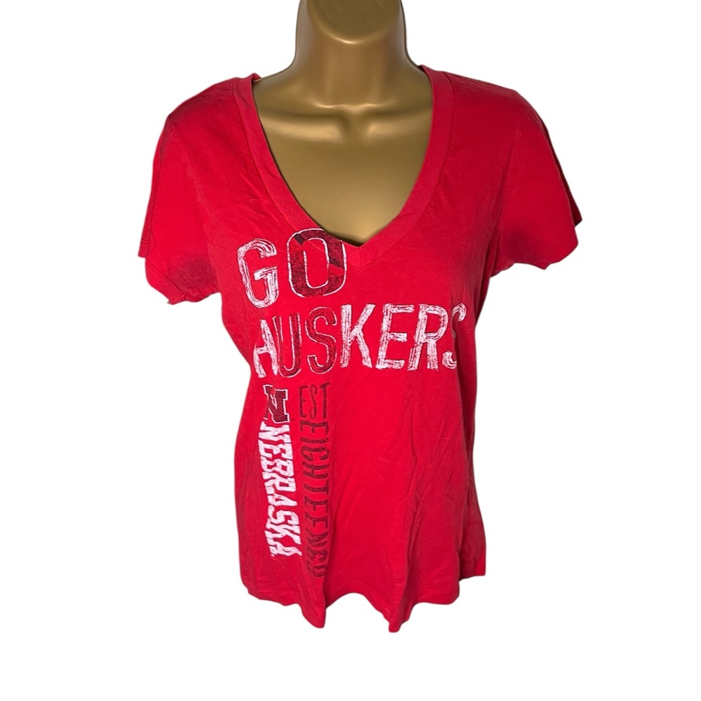 Nebraska Huskers New Agenda Fitted Crewneck T-Shirt Soft Cotton Red M
